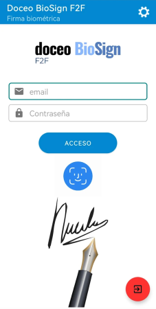 Mockup de DoceoBioSign F2F App