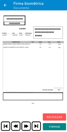 Imagen del mockup de la aplicación DoceoBioSign F2F, diseñada para la firma biométrica presencial de documentos.